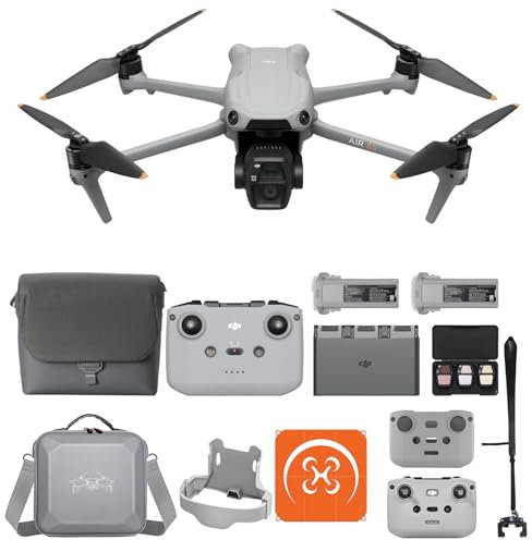 Combo DJI Air 3S Fly More (RC-N3) Bundle, Dron Con Cámara CMOS de 1» Gran Angular y Teleobjetivo Medio, Vídeo HDR 4K/60fps, Detección Omnidireccional de Obstáculos por la Noche y 3 Baterías.