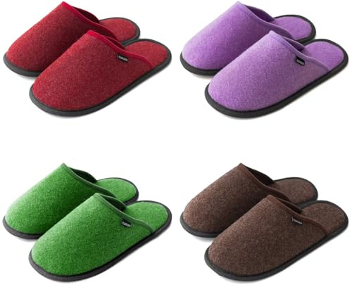 GURGER Zapatillas para Invitados Casa Lavables Antideslizantes Pantuflas para invitados, Huéspedes, Hotel, Hogar, Pack de 4 Pares