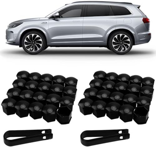 BAHME 20 Pcs 21mm Tapas Para Tuercas, Tapones Tornillos Ruedas Coche Universa tapas para tuercas de rueda con protección antirrobo para la mayoría de tornillos de rueda con Herramienta de Extracción