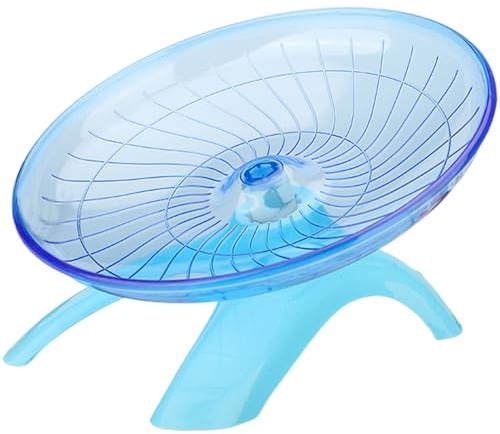 Faroby Hamsterhjul tyst hamsterhjul halkfri flygande tefat råtta spinner träning, blå, 7 tum