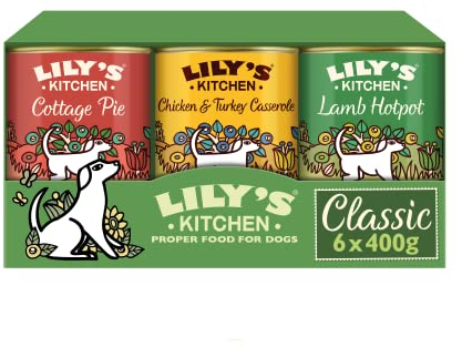 Lily's Kitchen Natural Adult Wet Dog Food Tins Classic Dinners Variety Pack 6 x 400g