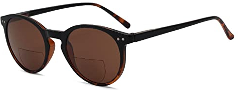 Eyekepper Schluesselloch Stil Federschanier Runde Bifocal Sonnenbrille Sonne Leser Schwarz-schildkroete +2.0