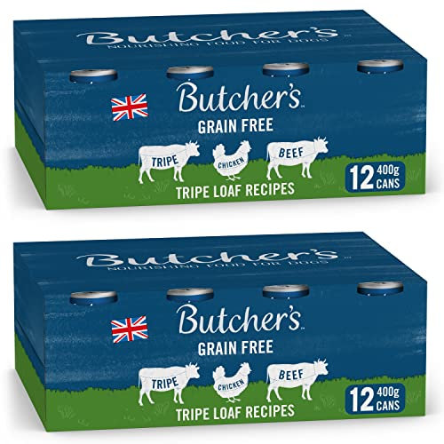 Butcher's Tripe Loaf Recipes Dog Food Tins, 9.6 kg (2 x 12 x 400 g)