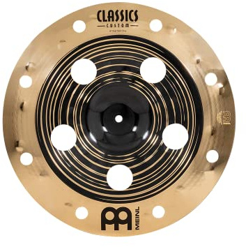 Meinl Cymbals Platillo de China de 16 pulgadas con agujeros, acabado oscuro y brillante, fabricado en Alemania, para roca, metal y fusión, 2 años de garantía, (CC16DUTRCH)