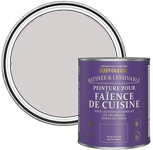 Rust-Oleum Grey water resistant Kitchen Tile Paint in Satin Finish - Babushka 750ml