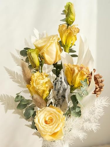 Per sempre Rosa Peonia Conservata Foglia di Felce Ramo di Fiori Bouquet di Fiori Secchi Naturali per la Decorazione Domestica di Nozze Arredamento della Camera Regali-come grafico_b