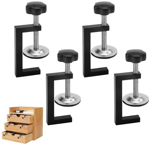 4 Piezas Abrazadera G Ajustable Kit, 10-57mm Rango de Sujeción Abrazaderas Metalicas Abrazaderas Fijación Herramientas de Carpinteria para Fijar Cajón Madera Mesas