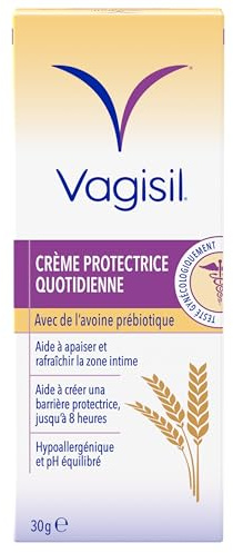Vagisil Crème Intime Naturelle pour Femme, Hydratante et Apaisante contre les Démangeaisons Intimes. Avec Avoine Prébiotique, Protège et Empêche les Brûlures et les Irritations Intimes, 30 g