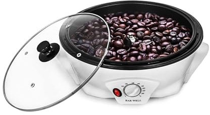 1200W Startseite Kaffeeröster Elektrische Kaffeebohnen-Röstmaschine 100-240 ℃ Einstellbar Kaffeebohnen Soja Erdnuss Melonenkerne Backmaschine