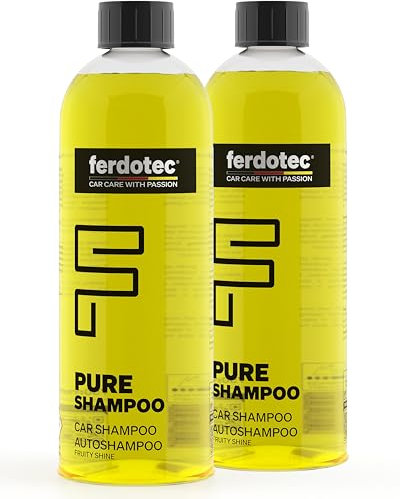 FERDOTEC Pure Auto Shampoo Set (2 x 750 ml) – Shampoo concentrato per auto per moto, camion e camper – delicato su cere, sigillanti e vernice opaca, schiuma ricca, pH neutro