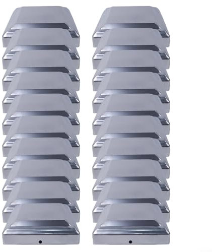 Tapa de acero inoxidable para postes de valla de 101 x 101 mm, tapas de poste de metal pequeñas, montaje portátil para postes de 4 x 4 pulgadas (20 piezas)