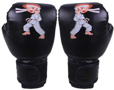 TODAS -PEQUEÑAS -Guantes deportivos de dibujos animados para niños 3-13 años en cuero PU, espuma de relleno | Kickboxing MMA Junior Kickboxing Training Bag Gloves