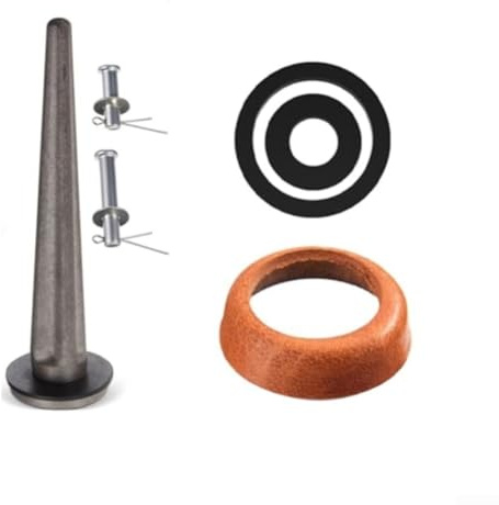 Manicotto e valvola in pelle per pompa con manico tipo 75, polsino in pelle bovina e silicone, rondelle in gomma e guarnizioni per tenuta resistente alle perdite