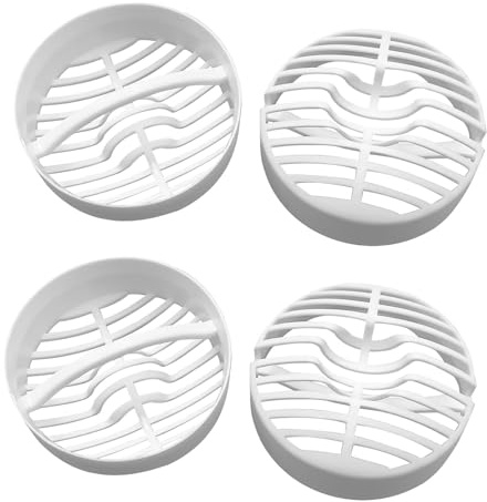 Juego de 4 filtros de desagüe para ducha y plato de ducha, filtro de pelo blanco, repuesto para válvula de filtro Viega, filtro de plástico para desagüe de sifón, protección eficaz contra atascos de