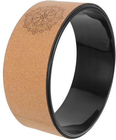 AKOOSY Rueda de Yoga de Corcho y Tpe para Pilates y Entrenamiento de Yoga, Herramienta Portátil para Estiramiento y Promover el Equilibrio, Adecuado para Mujeres