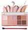 Erinde 10 Farben Glitter Lidschatten Palette, Matte Cream Eyeshadow Palette, Natürlich Nude Lidschattenpalette, Highly Pigmented & Wasserfest Koreanische Augen Makeup Set mit Pinsel - Rose Pink