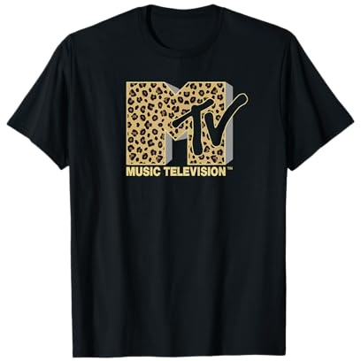 MTV Leopard Print Fill MTV Logo T-Shirt