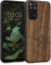 kwmobile Custodia Compatibile con Xiaomi Redmi Note 11 / Note 11S Cover - Back Case in Legno con Bumper in Silicone TPU - Bussola Vintage Marrone Scuro