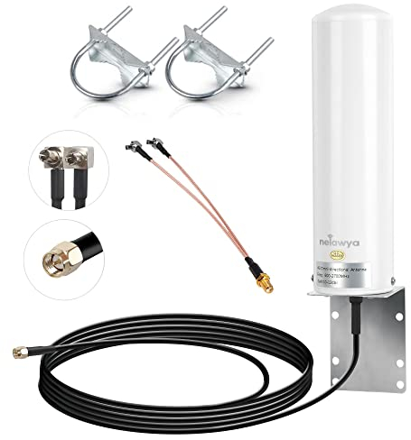Nelawya Antena de red 4G LTE High Gain 10-12dBi de larga distancia con conector SMA / conector dual TS9 para Netgear Nighthawk M1 MR1100