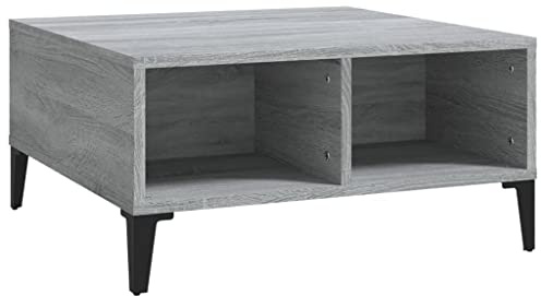 vidaXL Couchtisch Beistelltisch Wohnzimmertisch Kaffeetisch Sofatisch Teetisch Tisch Ablagetisch Wohnzimmer Grau Sonoma 60x60x30cm Holzwerkstoff