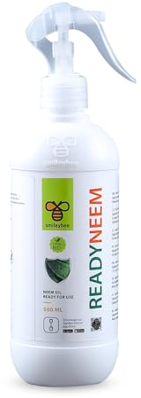smileybee Neemöl für Pflanzen - 500ml Gebrauchsfertig - Natürliches Insektenschutzmittel gegen Insekten (Buchsbaumzünsler, Pilzmücken, Wanzen, Thripse, Mücken) - 100% Bio, Verstärkte Formel