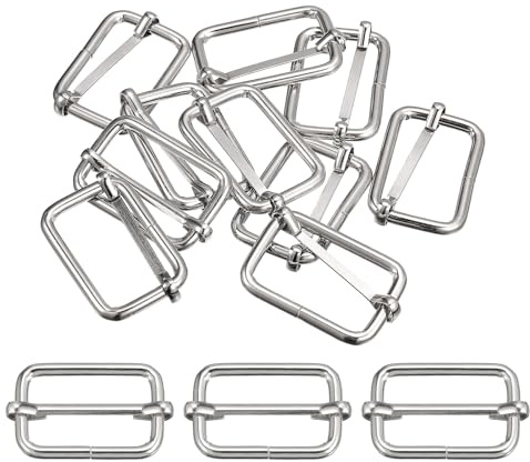 sourcing karta remmar metall rektangel justerbara strängar rulle pennor skjutbälte justering för midjeväskor, Silvernyans, 13x2x3.8mm