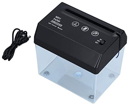 Distruggidocumenti USB Per Formato A6, Tagliacarte Elettrico Portatile da 0,6L con Taglio Dritto Mini Macchina da Taglio per Documenti Automatici Antiscivolo da Tavolo per Ricevute di Fatture Cartace