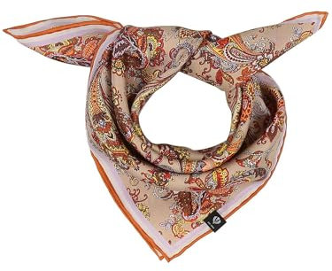 FRAAS Halstuch Damen aus 100% reiner Seide - Nickituch Damen mit Paisley-Muster - 51 x 51 cm Größe - Schickes Seidentuch Bandana Gelb