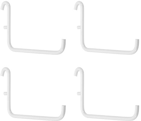 sourcing map 4pcs L Style Pegboard Hooks 3.75 L Shape Long Storage Hook Pegboard Hanging Accessories Wall Mount Organize Storage Tools for Garage Workbench Kitchen Bathroom, White