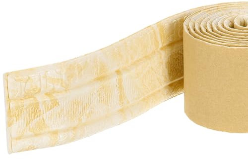 QUARKZMAN Moulure en Mousse Auto-Adhésive, Bordure de Papier Peint Flexible de 3 Pouces X 7,54 Pieds, Lignes de Finition Murale 3D en Mousse pour La Décoration Intérieure, Jaune