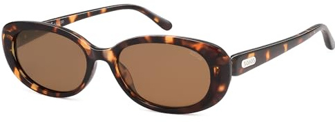 SOJOS Retro Oval Polarized Sunglasses for Women Men Vintage 90s Style Womens Mens Sunnies Sun Glasses SJ2369, Brown Tortoise Frame/Brown Lens