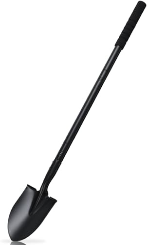 43.7Inches Small Spade Trench Shovel with Heavy Duty Steel Handle Garden Tools, Small Shovel for Digging Gardening Camping Yardwork Car, Black