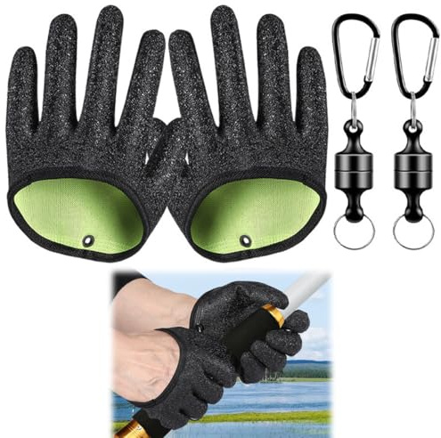 JUGUTA Guante De Pesca Impermeable Con Anticorte Y Cierre Magnético De Látex Para Manejo Seguro De Lucio, Siluro Y Lucioperca