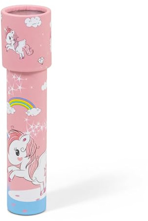 Kaleidoscope Pink or Purple Unicorn Rainbow Design Optical Toy, Rotating Cylinder with Magical Pattern, Kids Educational Sensory Toy, For Ages 3+
