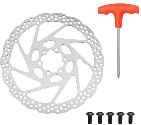 180 mm Disco Freno Bicicleta, Acero Inoxidable 1cr13 Disco de Freno de Bicicleta, Distancia Relativa Entre Orificios 44 mm, Adecuado para Bicicletas de Montaña y de Carretera
