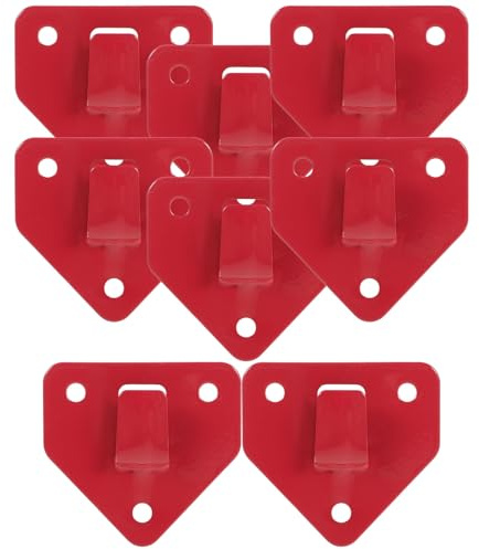 Genérico Soporte de Pared para Extintor de Metal Spray Rojo Gancho Triangular Resistente 8 Piezas Montaje Pared para Seguridad y Fácil Acceso Emergencias