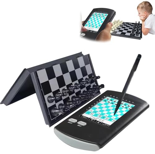 Tablero De Ajedrez Electrónico De Mano, Juego De Computadora De Ajedrez Táctil 7 En 1 Con Pantalla Lcd Grande Con Lápiz óptico, Juego De Ajedrez Electrónico Inteligente Ai De Viaje Portátil Para Niños