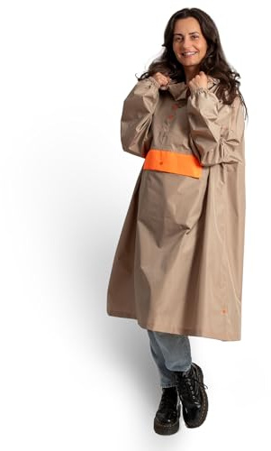 Jubi® Regnponcho för kvinnor – 100 % vattentät, lätt och andas | Vindtät damponcho för utomhus, vandring, camping och resor – snyggt regnskydd för vardag och fritid