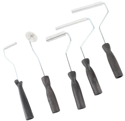 Sxhlseller Kit de Herramientas de Rodillo Laminador de Fibra de Vidrio, Juego de 5 Paletas de Burbujas con Cabezal de Aluminio para Proyectos de Resina Compuesta, Reparación de Embarcaciones,