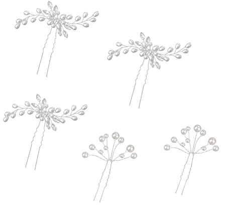 3 fermagli per capelli da sposa con 2 copricapi da sposa, strass fiori cristalli damigelle d'onore forcine da sposa, accessori da sposa bianchi, accessori da sposa, matrimonio festival festa.