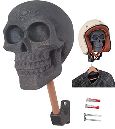 Motorradhelmhalterung in Schädel-Form – Helmhalter Wand Skull