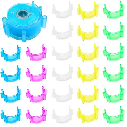 85Pcs Sewing Bobbin Holder Clips, Clamps, Small Clips for Thread Bobbin Storage and Organizing, 5 Clear Colors