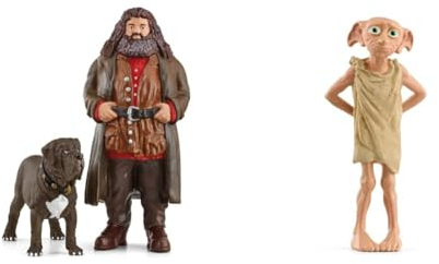 SCHLEICH 42638 Hagrid & Fang, ab 6 Jahren, Wizarding World - Spielfigur, 8 x 11,5 x 13 cm & 13985 Dobby, ab 6 Jahren, Wizarding World - Spielfigur, 3,5 x 3 x 8 cm