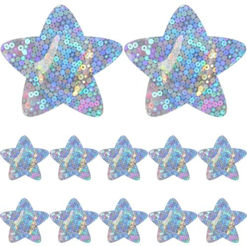 Abbdbd 50 st glitter och stjärnformade remsor, färgade holografiska lappar, bärbara självhäftande bandage för sårförband.
