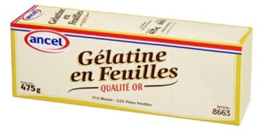Gélatine en Feuilles Qualité Or Ancel 475g/Etui - Livraison Gratuite France (1 étui)