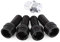 Boulons de roue, 4 + 1 M14 * 1.5MM Boulon de roue en acier noir et écrou de blocage avec clé pour