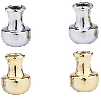 Glutkiller CHROM und GOLD geschlossen für Aschenbecher Gluttöter Glutlöscher (2 x Chrom + 2 x Gold geschlossen)