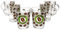 Cremona Lot de 6 tasses à café en verre avec anse I Vert I 320 ml I Aspect verre dépoli avec grains de café et inscription I Alternative pour café au lait, cappuccino, cacao & Co