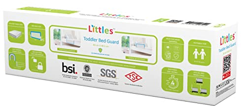 Littles Bed Guard Rail for Toddler, Child & Baby. Fits Single, Double Up to King Size Beds, Blue, 83 cm x 48.5 cm