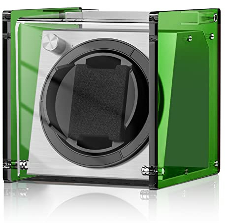 Watch Winder Smith® Remontoir pour Montre Automatique, Artisanat PE, Moteur Japonais Ultra-Silencieux - Remontoir de Montre Automatique adapté à Une Montre（Vert）